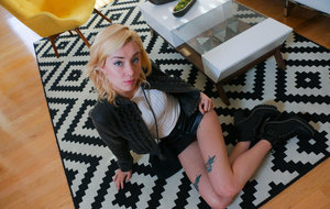 18 year old girl Erin gets deflowered on a bed wearing socks